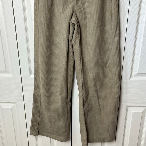 Halara High Waisted Side Pocket Straight Leg Mop Corduroy Pants Tan M - Picture 4 of 12